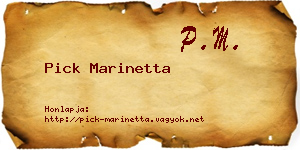 Pick Marinetta névjegykártya